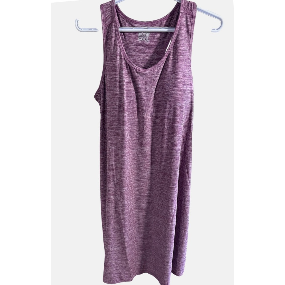 32 Degrees Cool Womens Purple Space Dye Racerback Tank Top Large L Activewear